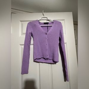 Purple button up sweater